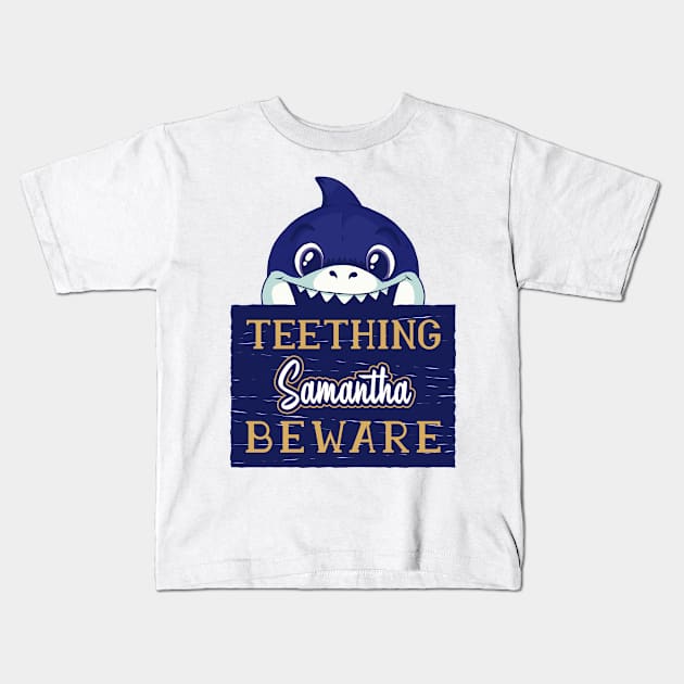 Samantha - Funny Kids Shark - Personalized Gift Idea - Bambini Kids T-Shirt by Bambini